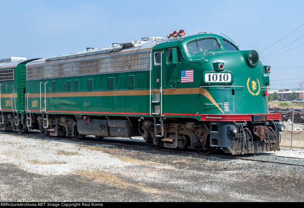 RPCX 1010, EMD F9HA ex BO F7A 937, RailCruise America Excursion Train at KCS Knoche Yard